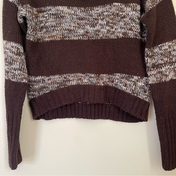Takeout | Brown Striped Crop Sweater | Size Medium - Picture 5 of 8